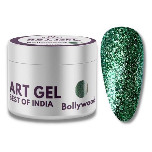 Art Gel pailleté Best of India "Bollywood", vert, 5gr