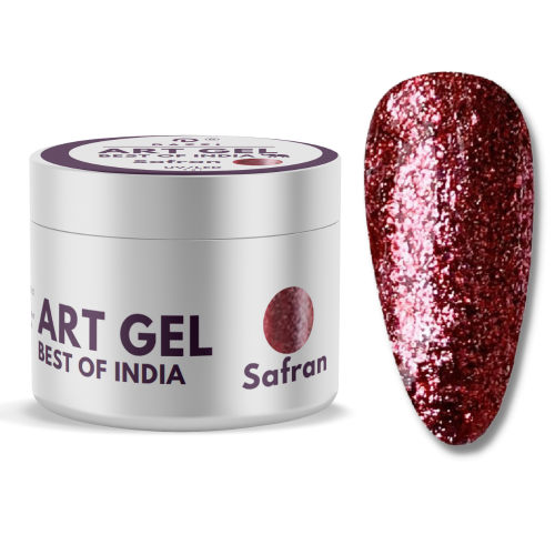 Art Gel pailleté Best of India "Safran", rouge, 5gr