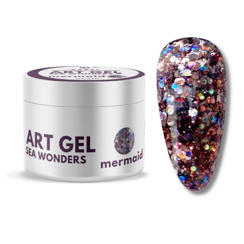 Art Gel pailleté Sea Wonders "Mermaid", rose, 5gr