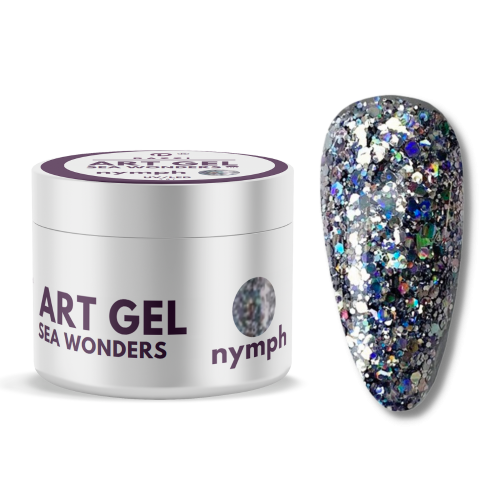 Art Gel pailleté Sea Wonders "Nimph", argent, 5gr