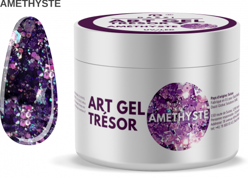 Art Gel pailleté Tresor "Amethyste", violet, 5gr