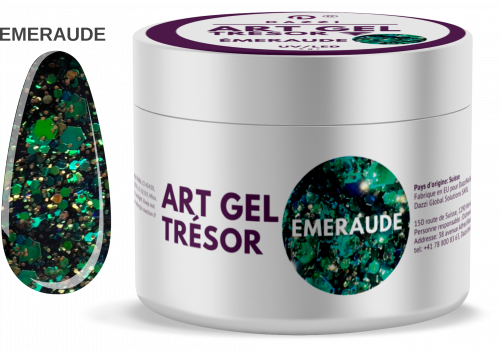 Art Gel pailleté Tresor "Emeraude", 5gr