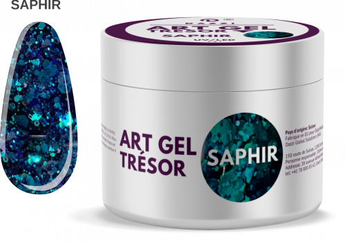 Art Gel pailleté Tresor "Saphir", 5gr