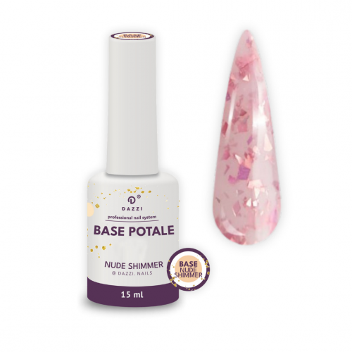 Base camouflage laiteuse avec potale dorée 'NUDE SHIMMER' pour VSP ou gel, 15 ml