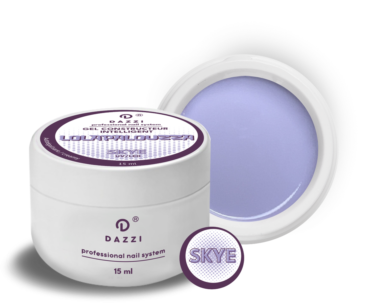 Partagez Gel constructeur intelligent "Skye" , violet pastel 15 ml