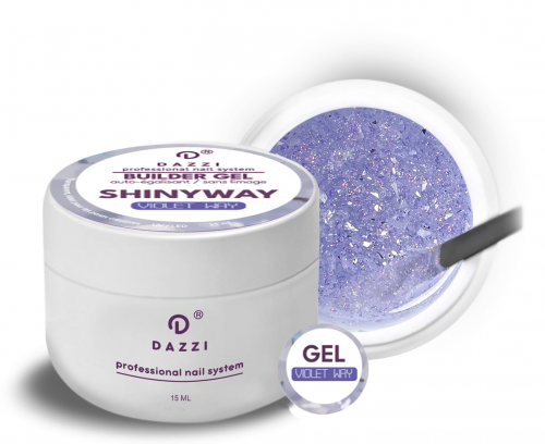 Gel transparent Shinyway, auto-égalisant extrêmement pailleté "VIOLET WAY", violet clair 15 ml