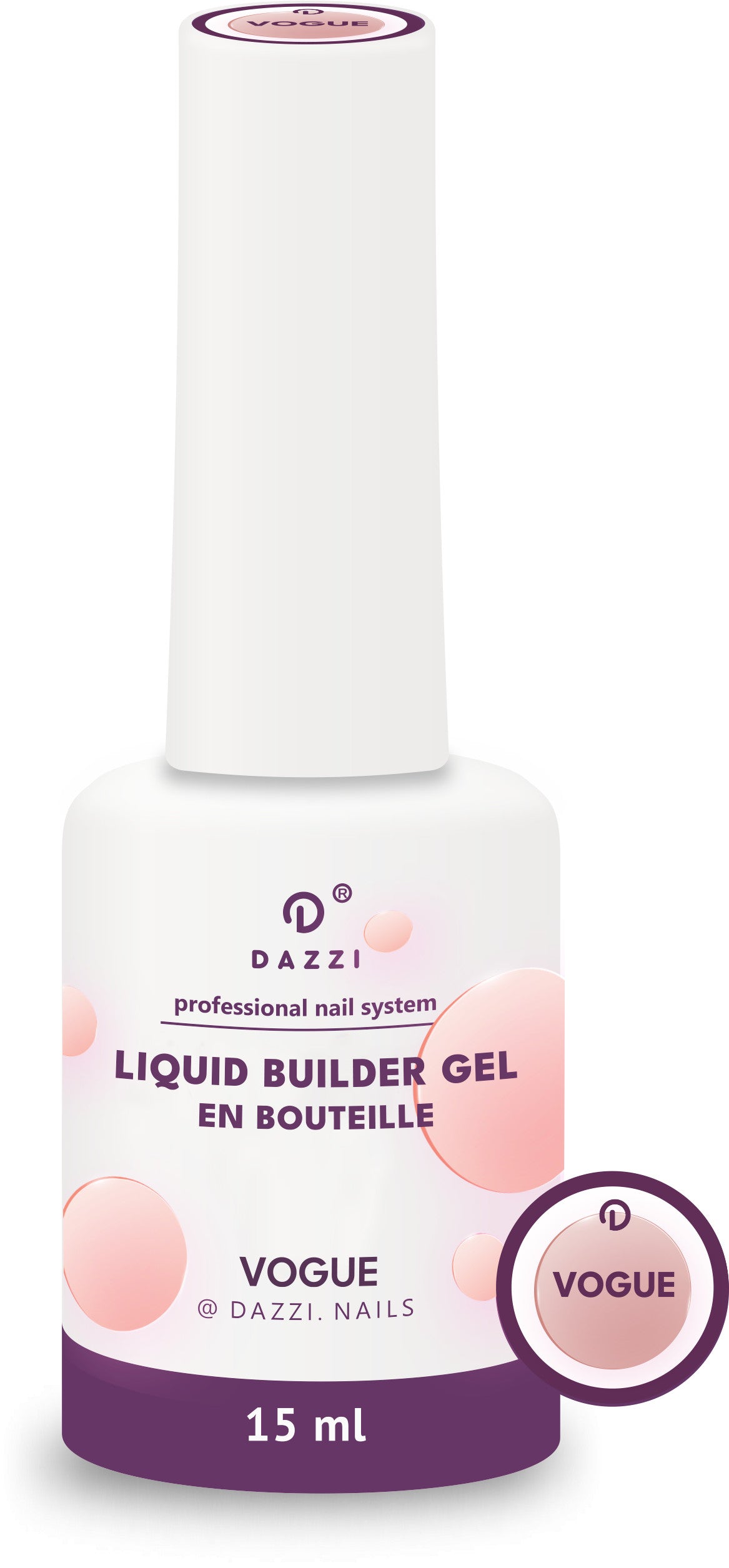 Liquid Builder Gel en bouteille nuance rose intense "Vogue" 15 ml