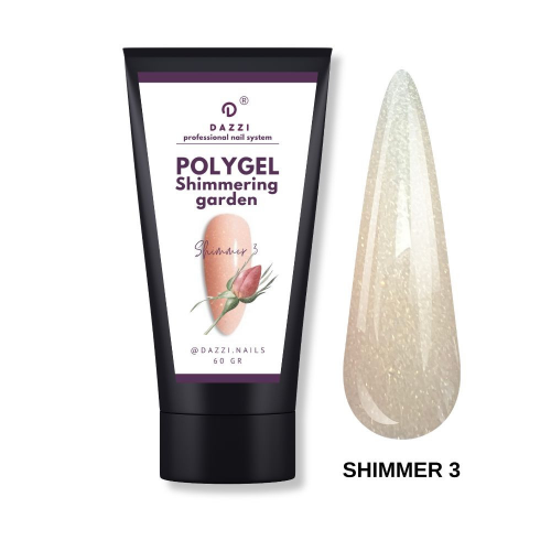 Shimmer polygel "Shimmer 3", pêche, 60gr