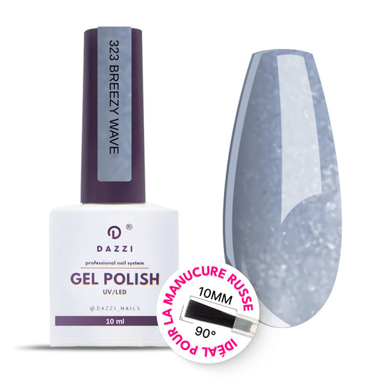 Vernis Semi Permanent "Breezy Wave " 323, bleu ciel, nacre 10ml