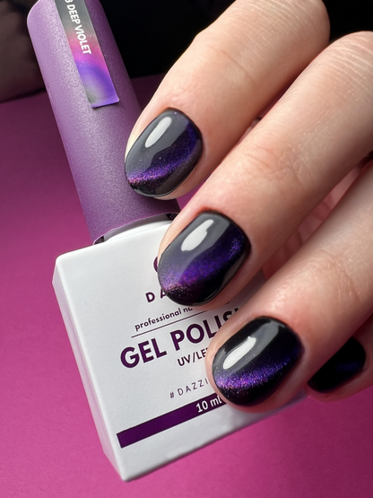 Vernis semi-permanent Cat Eye 9d "Deep violet" 073, violet, 10ml