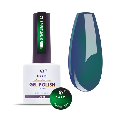 Vernis Semi Permanent Cat Eye 9d "Spiritual green" 076, vert, 8ml