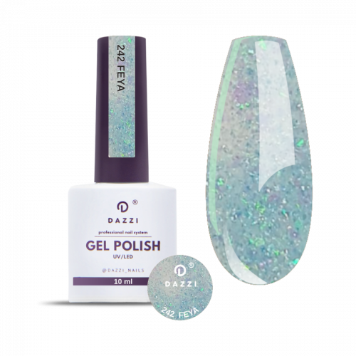 Vernis Semi Permanent "Feya" 242, or / blue, 10ml