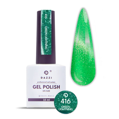 Vernis Semi Permanent "GREEN LIGHTNING" 416, vert / effet œil de chat - 10ml