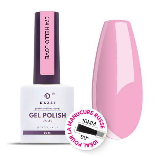 Vernis semi-permanent "Hello Love" 174, rose / violet, 10ml