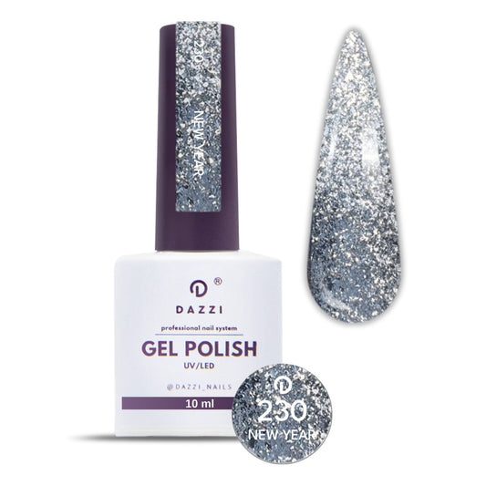 Vernis Semi Permanent "New Year" 230, argent / gris , 10ml