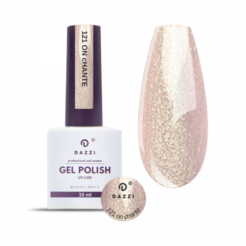 Vernis semi permanent semi-transparent, paillettes "On chante" 121, rose / nude 10 ml