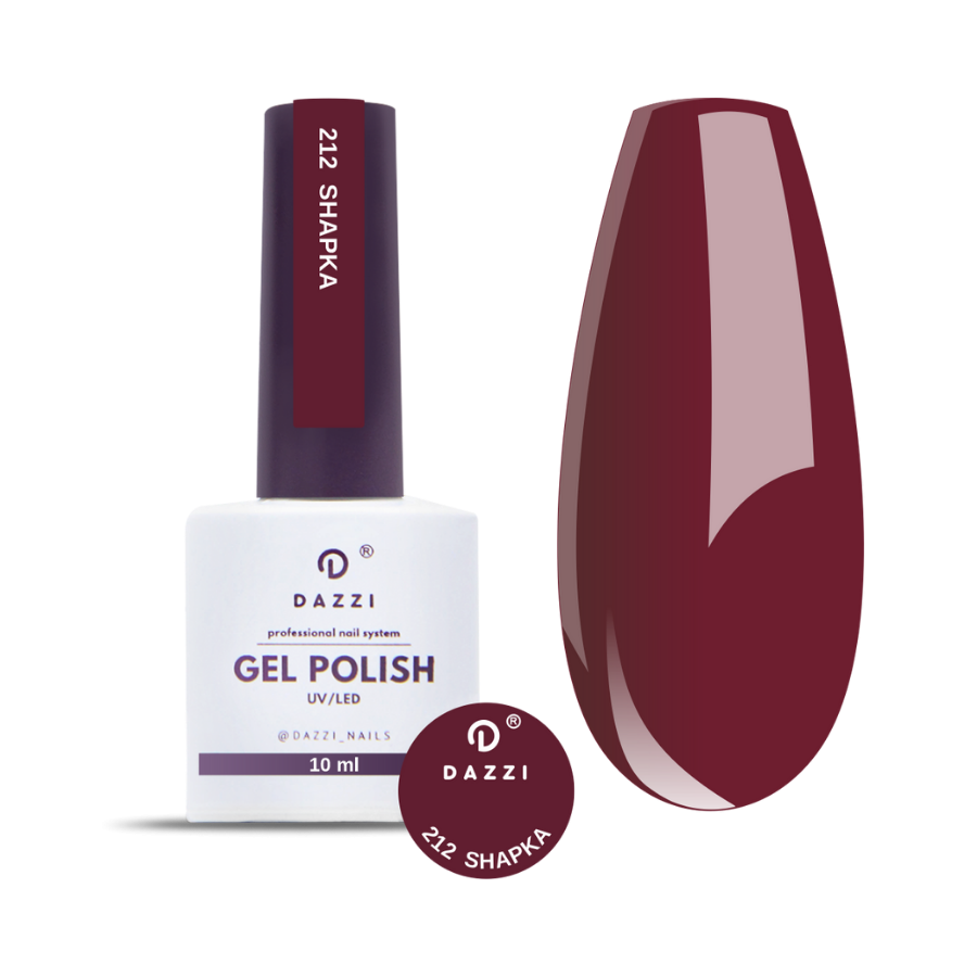 Vernis semi-permanent "Shapka" 212, bordeaux, 10ml