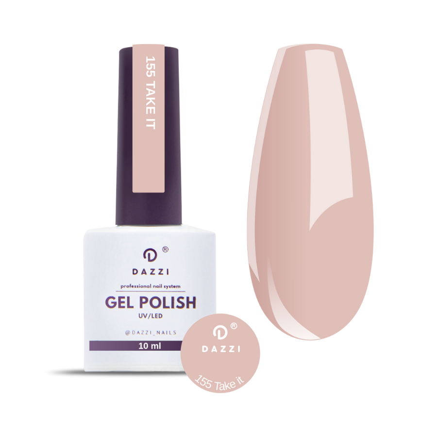 Vernis semi-permanent "Take it" 155, beige / nude, 10ml