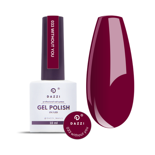 Vernis semi-permanent "Without you" - 033 bordeaux 10 ml